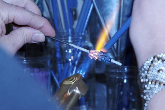 Lavender Beads – Engroshandel Halskæde med vedhæng – Lavendel glasperle vedhæng på 18" sølvkæde, lille8