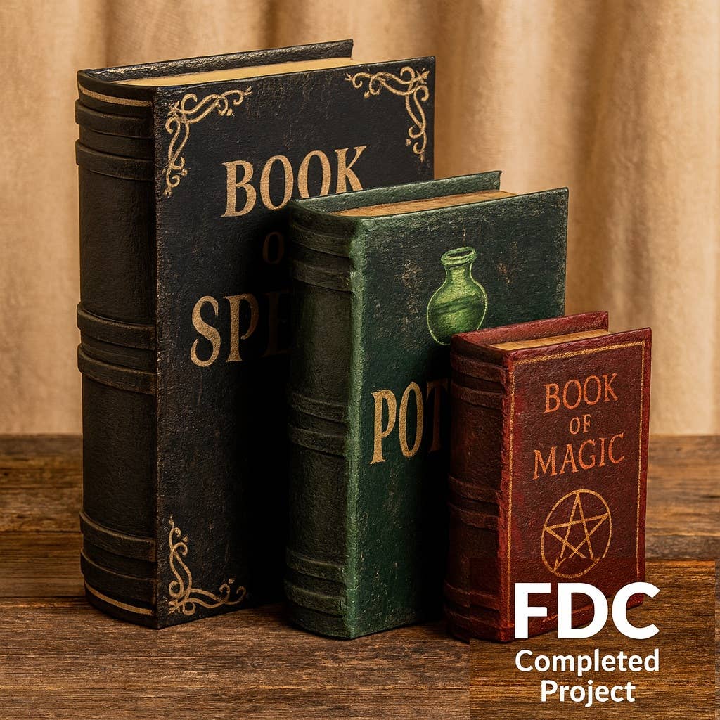 Factory Direct Craft - Wholesale Paper Mache - 3 piece Set  of Premade Paper Mache Book Shape Boxes 1