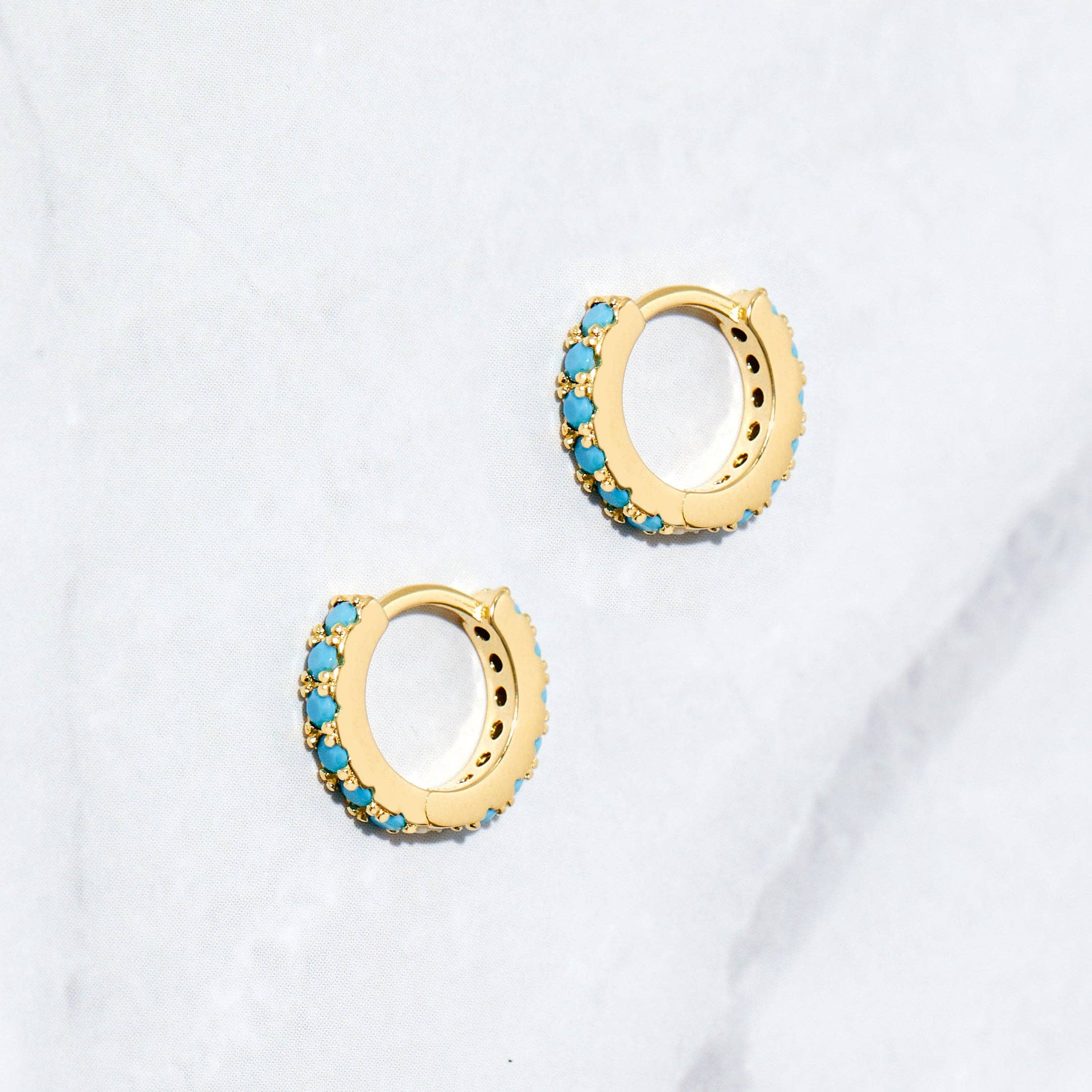Sami Jewels - Wholesale Huggie Earrings - Turquoise Huggies2