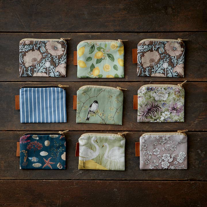 Koustrupco - Wholesale Wallet - Women's - Rose Poppy art nouveau wallet 100 % organic cotton