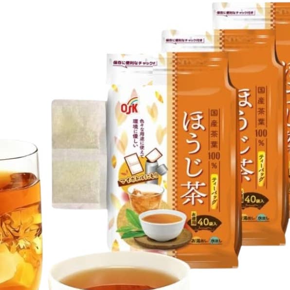 Sho Nutrition – wholesale Health/detox tea – OSK Hojicha Roasted Green Tea – Organic Japenese Green Tea With Low Caffeine, Non-GMO, JAS Certified, Hojicha Tea Hot or Cold Brew – 40pc Pack0