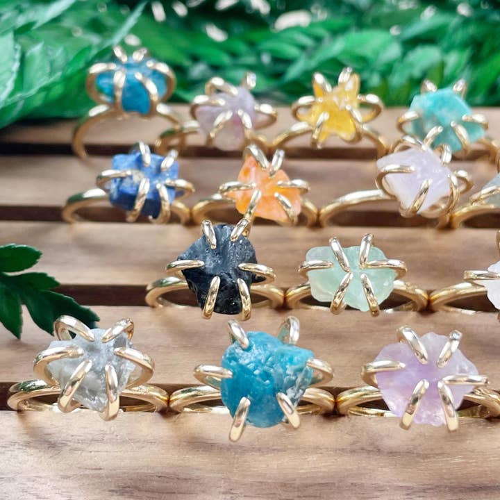 Ewelina Pas Jewelry - Wholesale Single Stone/Solitaire Ring - Gold Rough Nugget Prong Ring6