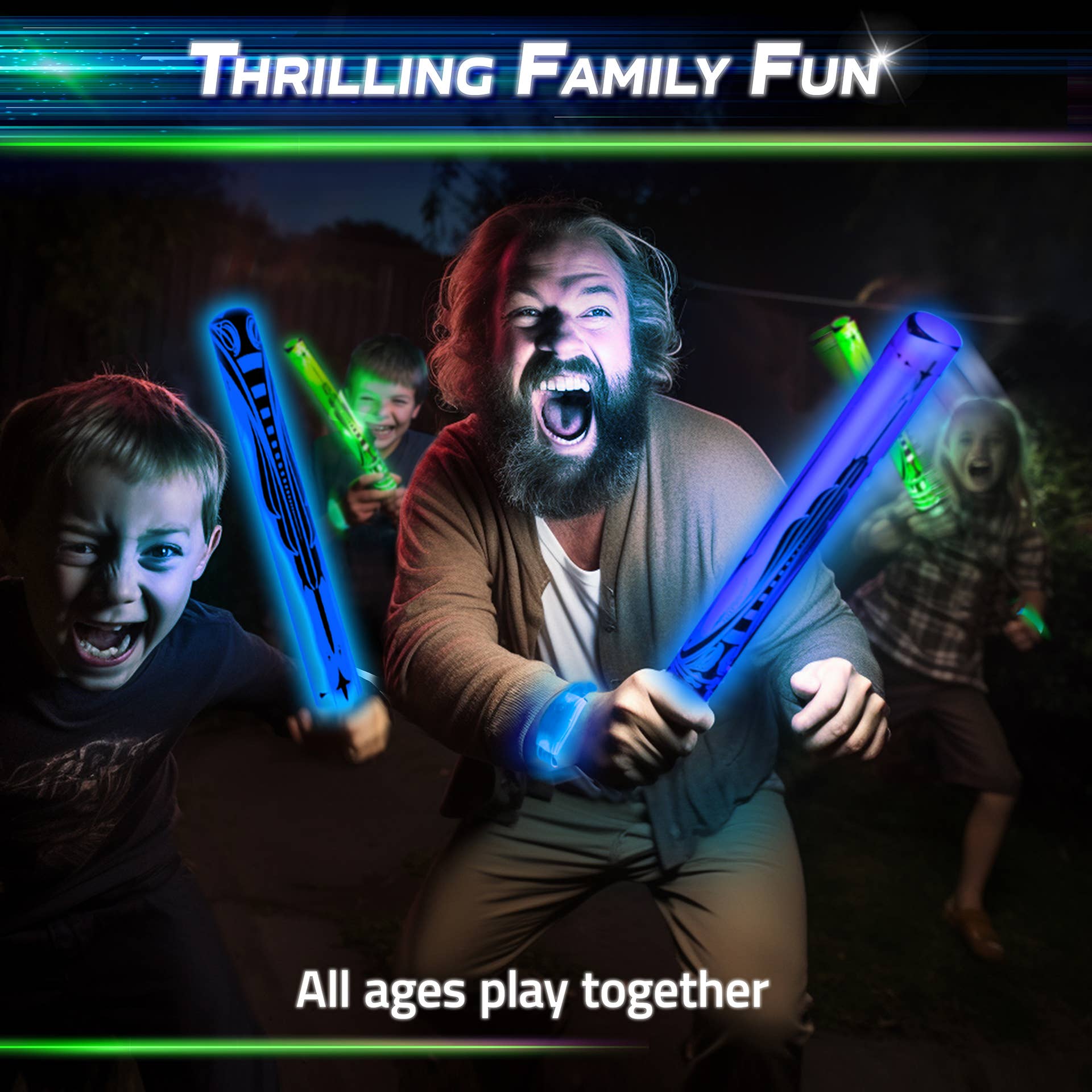 Starlux Games - Wholesale Sporting game – Child & baby - Glow Battle Family Pack - A Glow in the Dark Group Game1