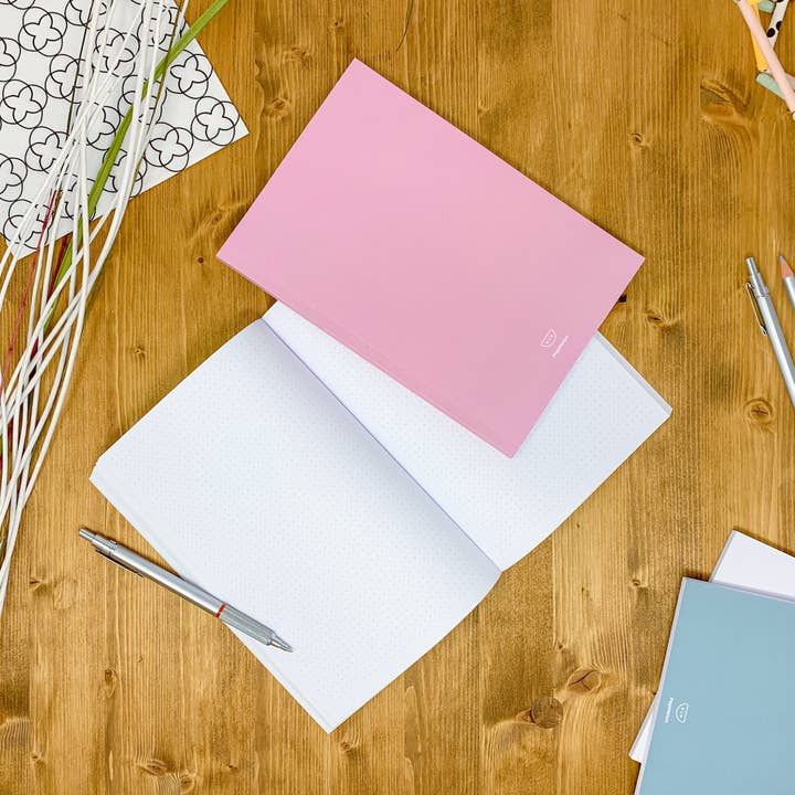 PepMelon - Wholesale Notebook - Dotted notebook, 108 page, soft touch cover, A4/A5/A5 pad, 24 color drop and tile pattern, black, blue, red, green, purple18