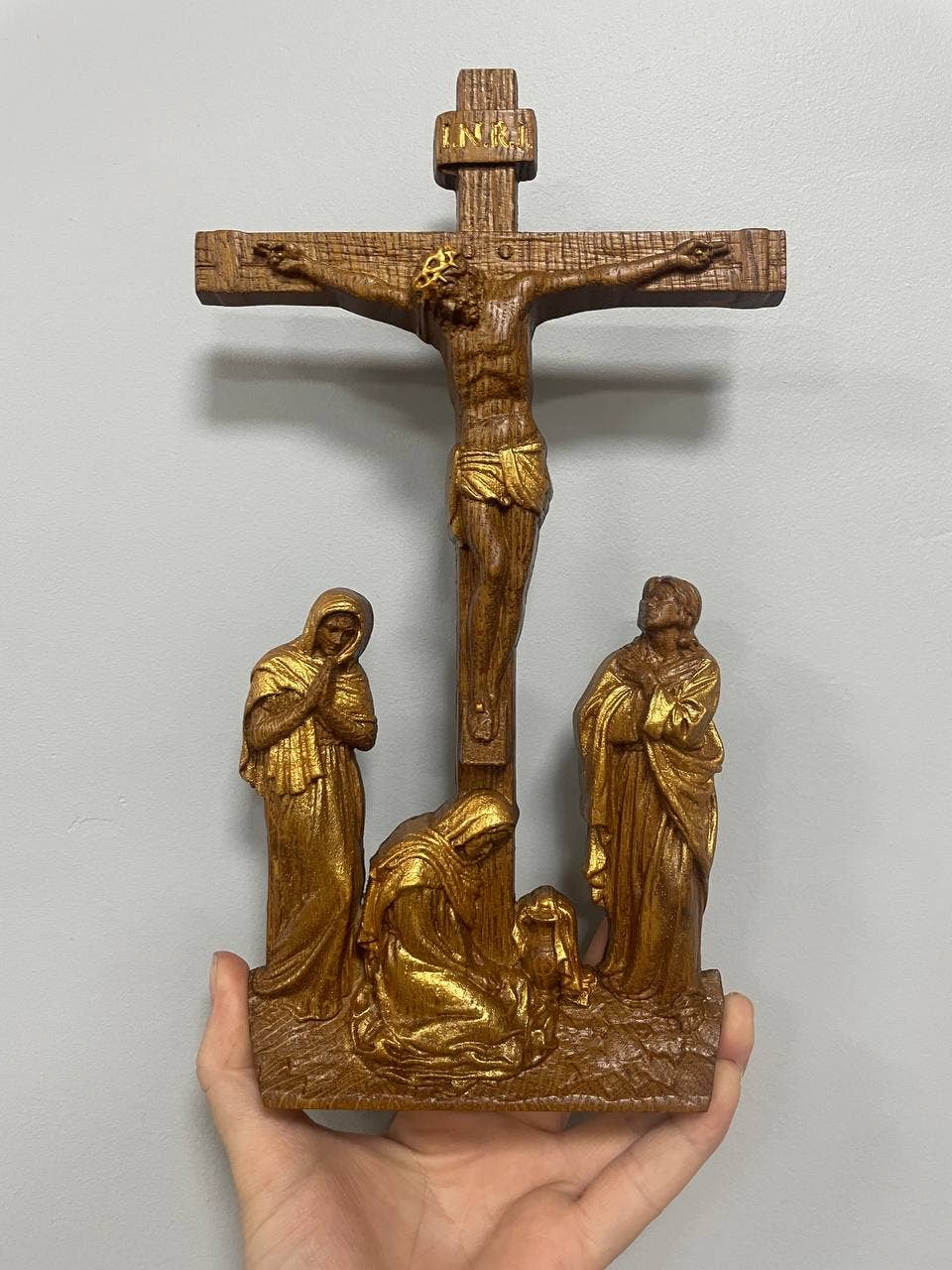 KozakWorkshop – wholesale Wall cross – Wall Wooden Carved  Golgotha on stand13