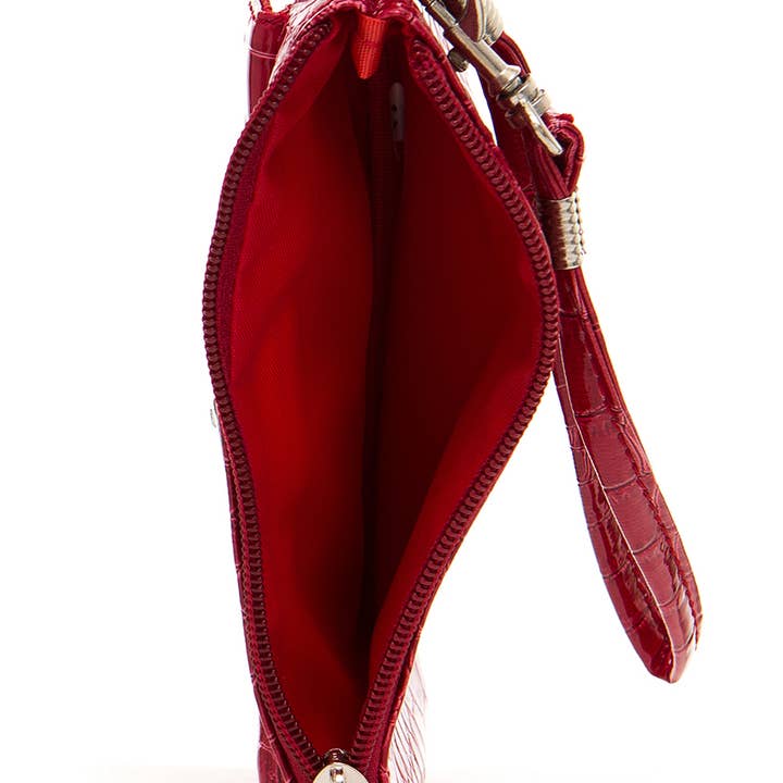 AMPERE CREATIONS - Wholesale Wristlet - Brighton Vegan Leather Inspired Croco Imitation Wristlet Bag16