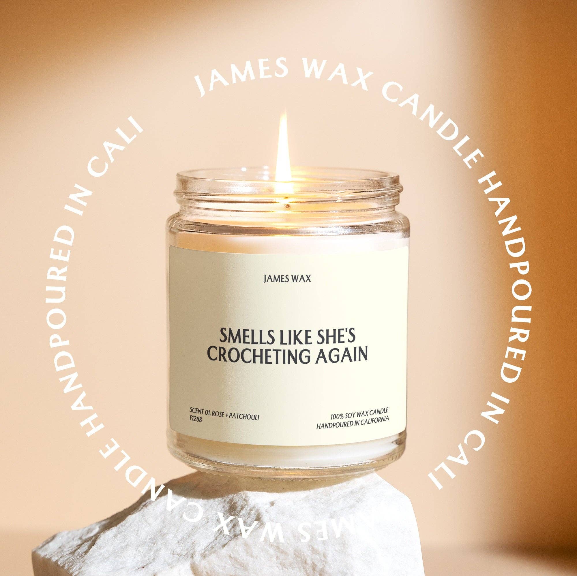 James Wax - Wholesale Jar/Filled Candle - Crocheting Gift Fan Crocheting Candle Crocheting Fan F128B2