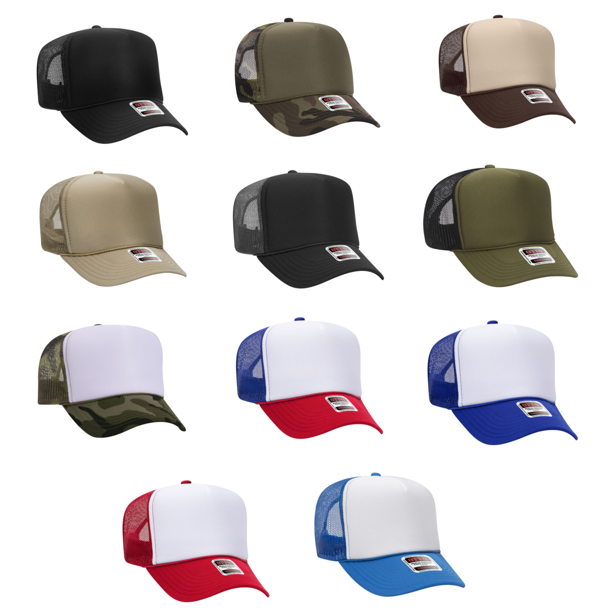 TEELUX - Wholesale Trucker Hat - Unisex - BLANK OTTO TRUCKER HAT -  Choose from available Colors6