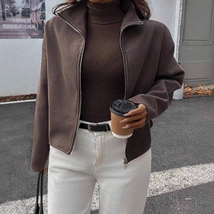 COFFEE warm women's casual ensemble jacket for wholesale on Faire3