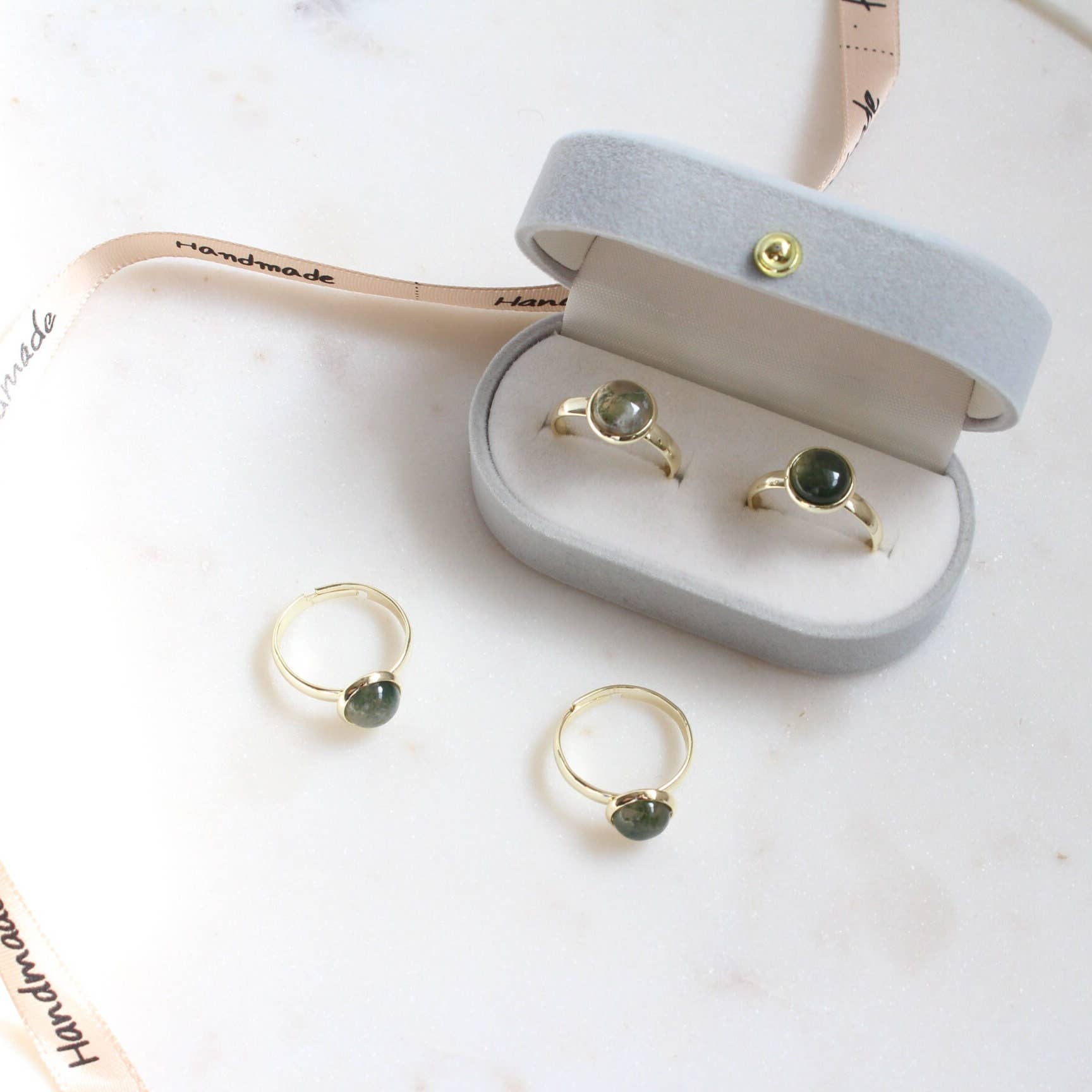 iBijoux - Wholesale Single Stone/Solitaire Ring - Moss Agate Ring, Authentic Crystal Ring (2R04b)6