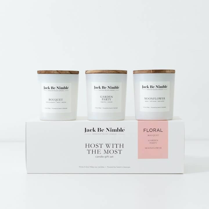 Set de regalo Host With The Most Soy Candle (floral) para venta al por mayor de Jack Be Nimble Candles