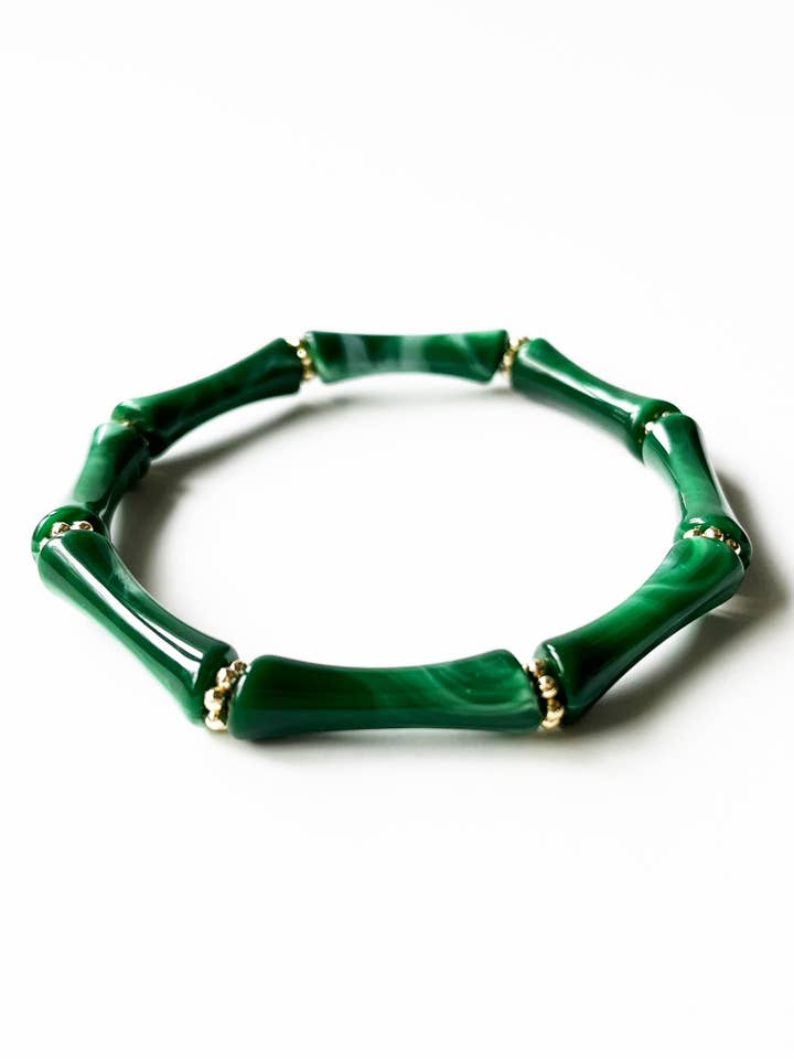 Green Bamboo Bracelet, Green Acrylic Bangle Bracelet for wholesale by lynnique