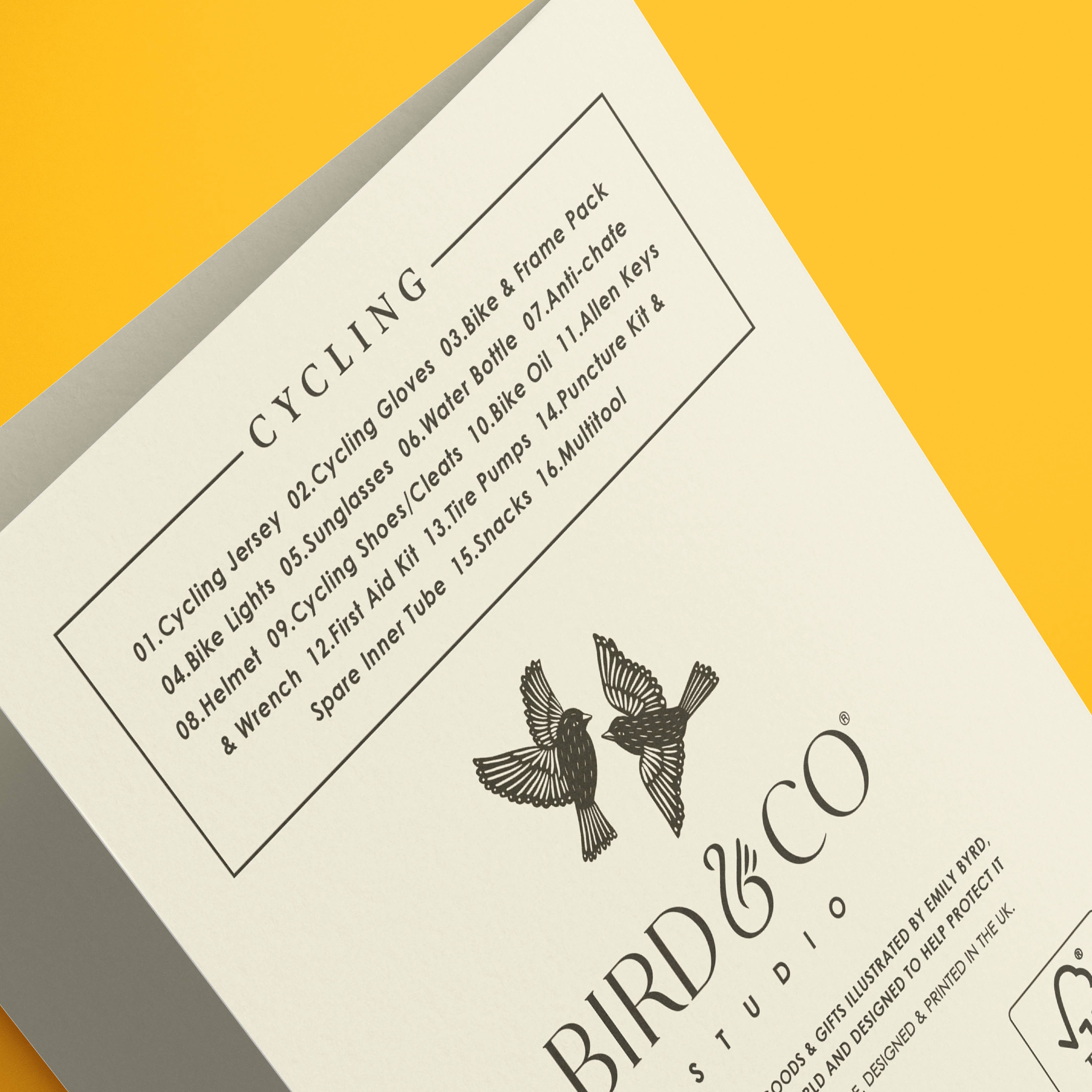 Bird & Co Studio - Wholesale Birthday Card - Cycling Kit | Outdoor Bike Vintage Style Birthday Card2