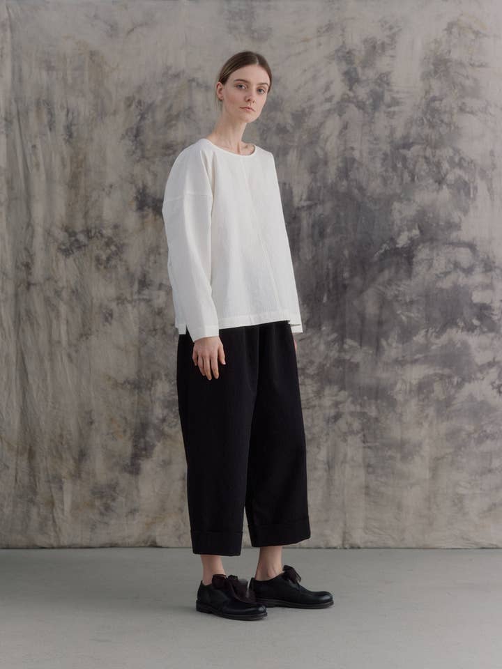 Melkwitte Wijde Top voor wholesale door muku