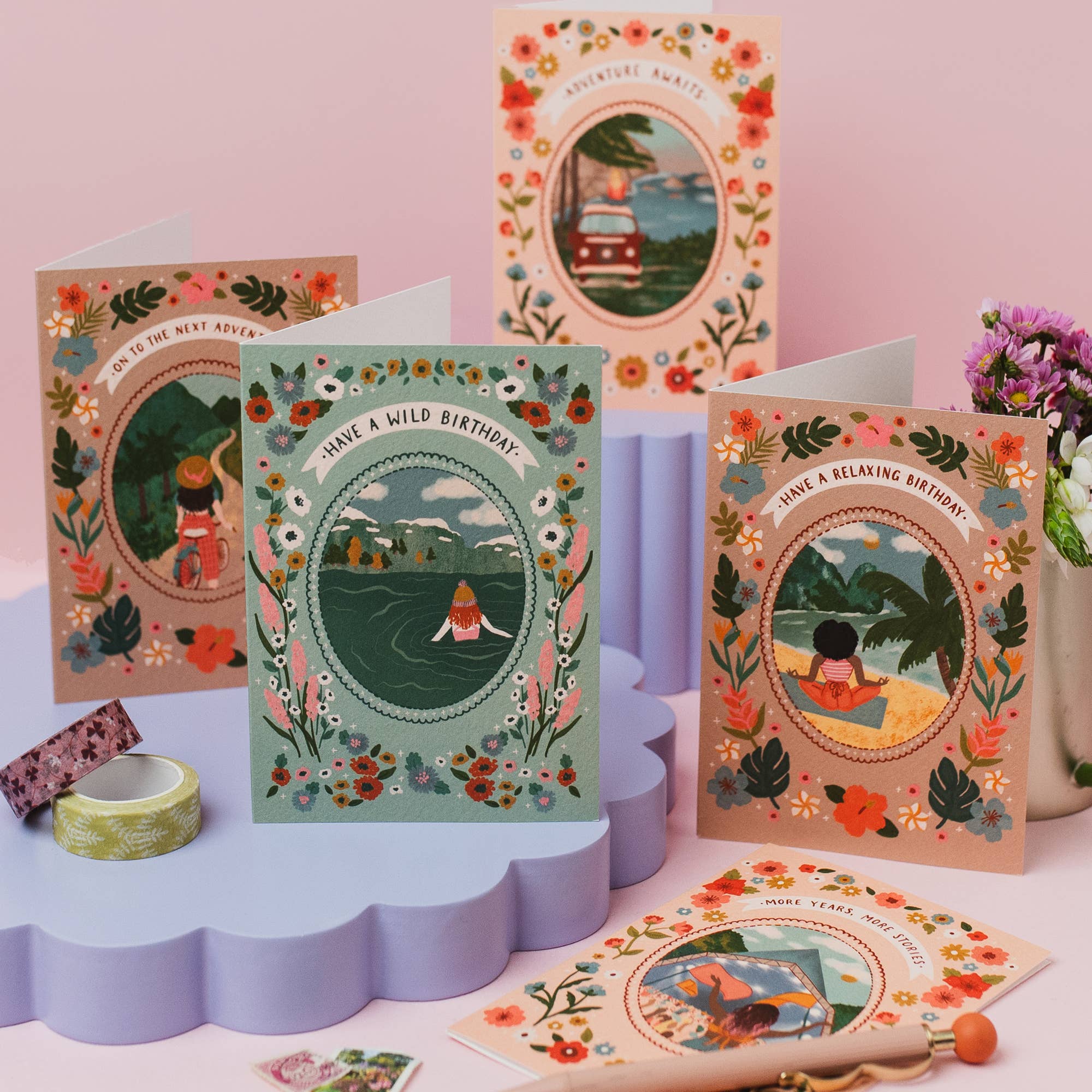 Jessie Maeve Studio - Wholesale Birthday Card - Wild Swimming Adventure Birthday Card - Have a Wild Birthday4