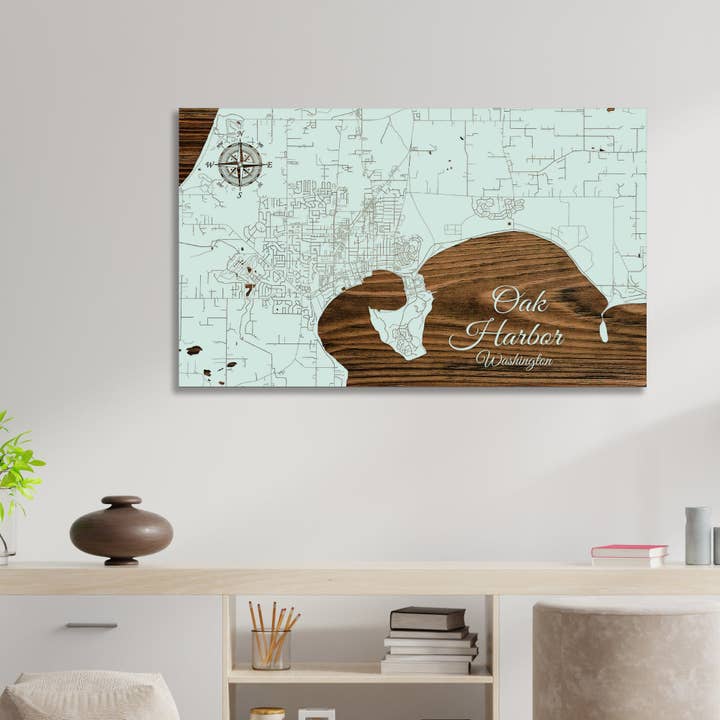 Washington: Mappa stradale di Oak Harbor per la vendita all'ingrosso da parte di Fire & Pine