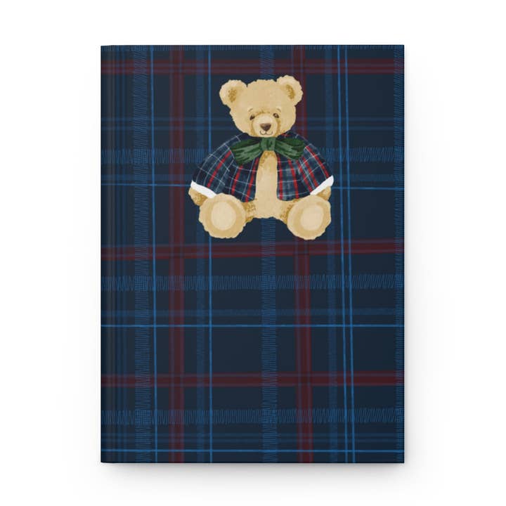 Plaid Bear with Ribbon Hardcover Journal for wholesale by MagicMerchEmporium