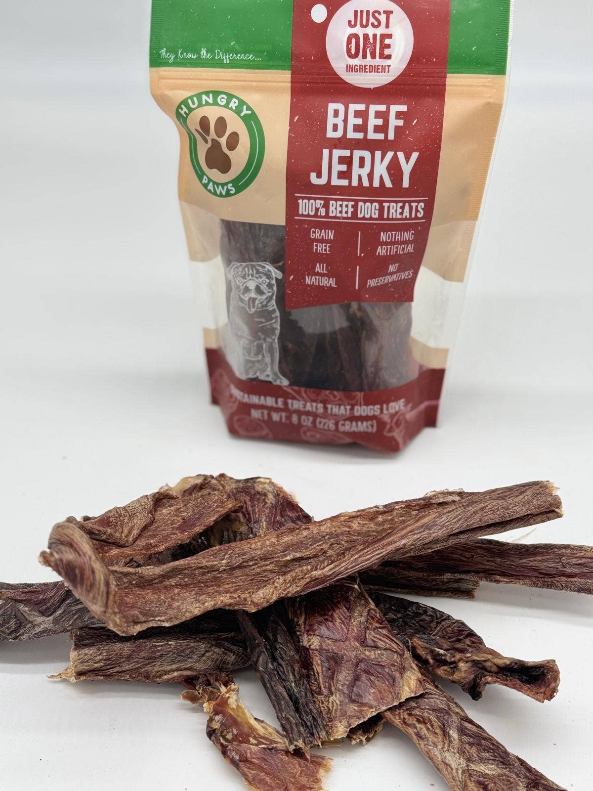 Hungry Paws - Wholesale Pet Treats - Dog - Beef Jerky (Beef Sliders) 8oz Retail Bag Hp1592