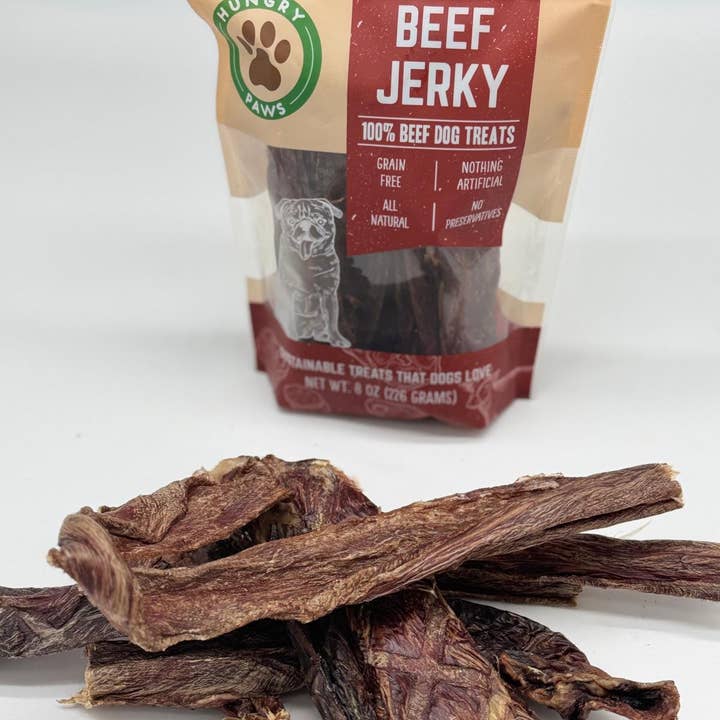 Hungry Paws - Wholesale Pet Treats - Dog - Beef Jerky (Beef Sliders) 8oz Retail Bag Hp1592