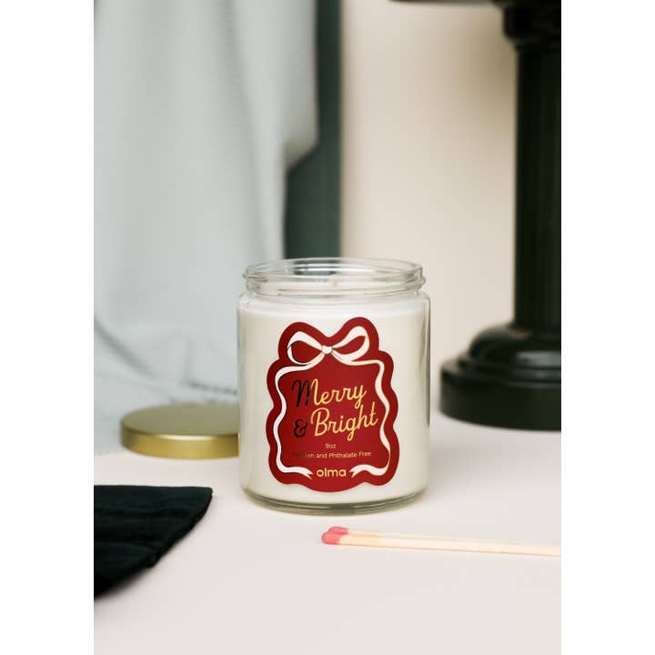 JaxKelly Candles - Wholesale Jar/Filled Candle - Merry & Bright - Holiday Christmas Candle - 9oz Clear 2