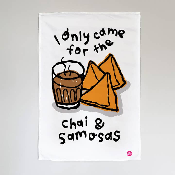 Torchon I Only Came For The Chai & Samosas pour la vente par The Playful Indian