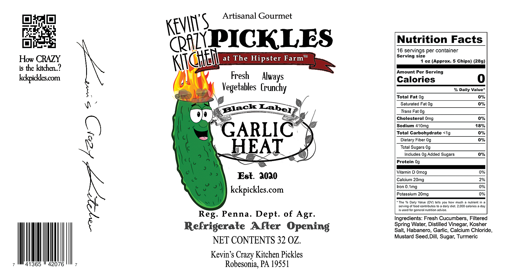 Kevin's Crazy Kitchen Pickles at the Hipster Farm - Wholesale Pickled Vegetables - Garlic Heat3