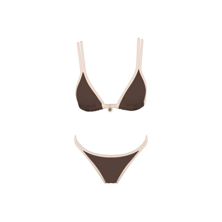 Brown and Beige Cocoa Beach Bikini Set for wholesale on Faire1