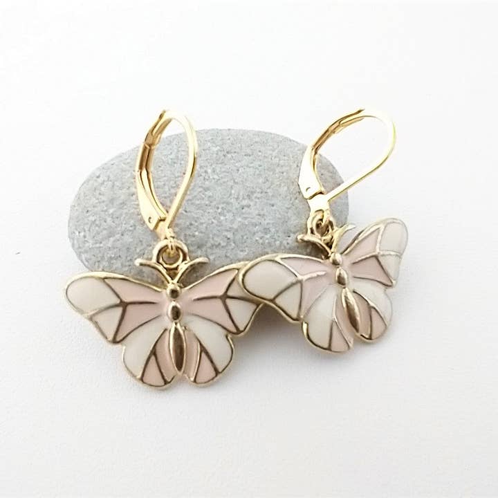 Pink Butterfly  Earrings, Nature Earrings for wholesale by Piccadilly Pendants