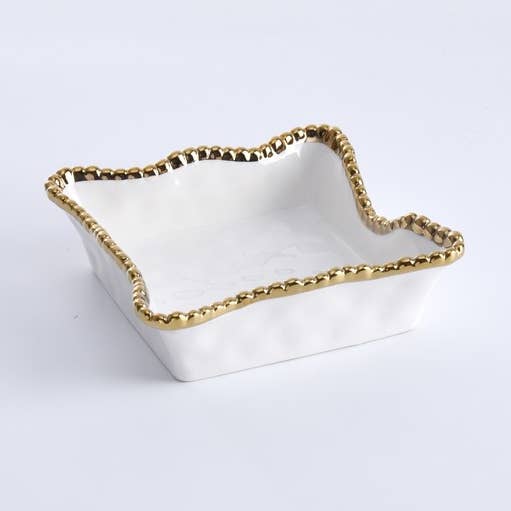 Cocktail Napkin Holder - 17,8x17,8x5,1cm - GOLDEN SALERNO pour la vente par Pampa Bay
