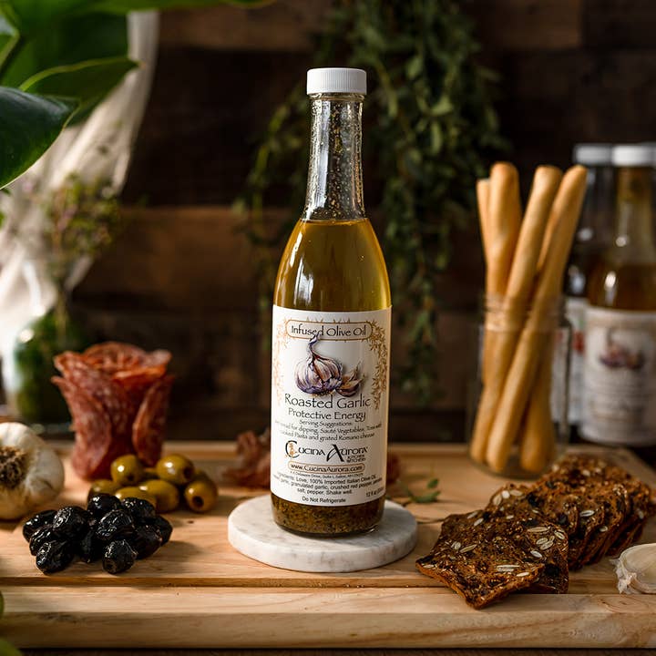 Cucina Aurora Kitchen Witchery - Wholesale Olive Oil - Roasted Garlic Infused Olive Oil3