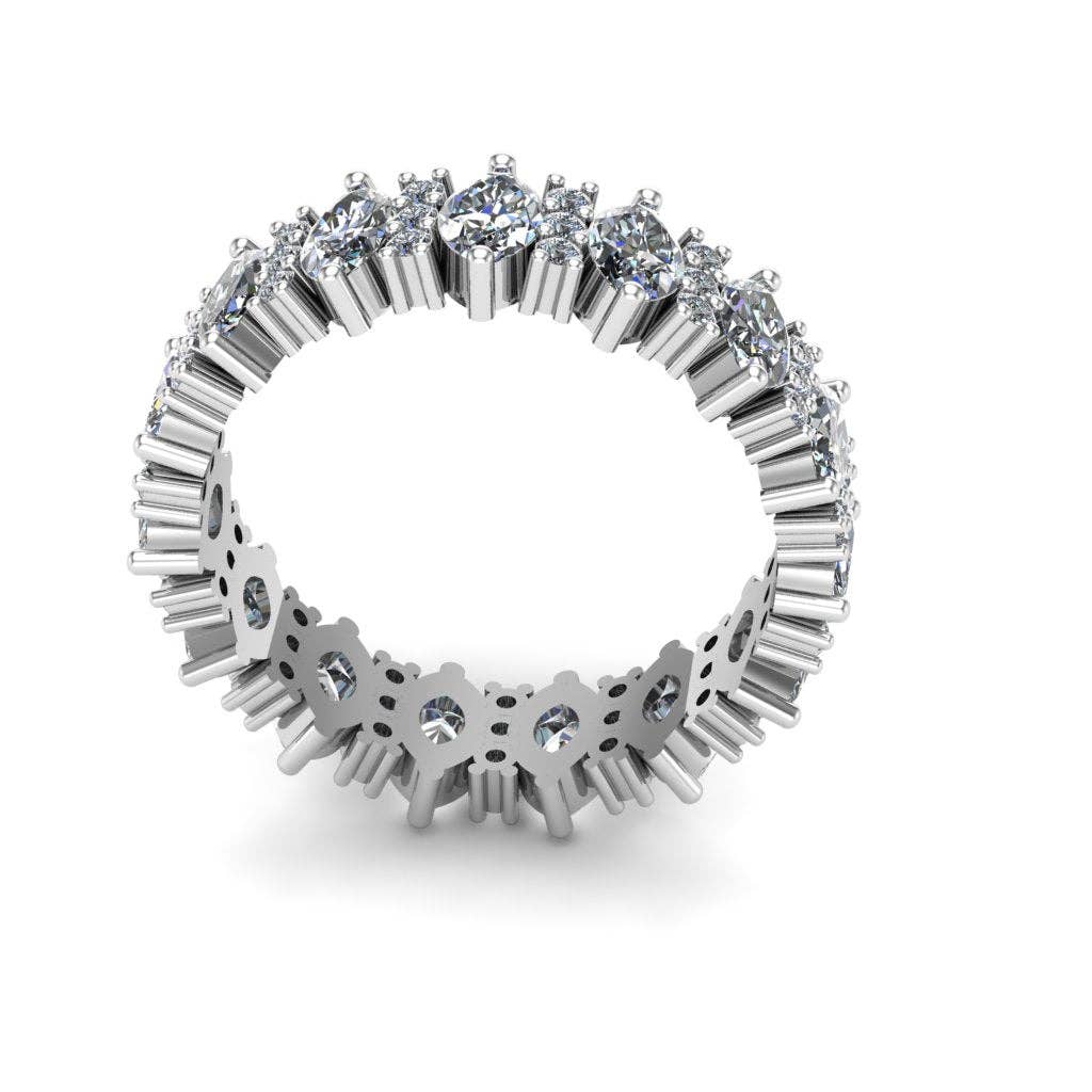 Whxte Atelier - Wholesale Multi-Stone Ring - THE DIVORCE RING - MARQUISE & ROUND ETERNITY RING IN 14k GOLD3