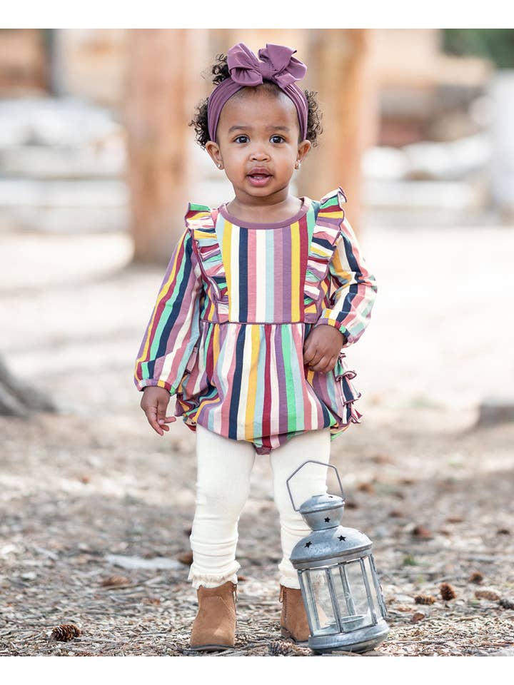 Esbranquiçado Collants sem pés com folhos em marfim para meninas para venda a revendedores na Faire5