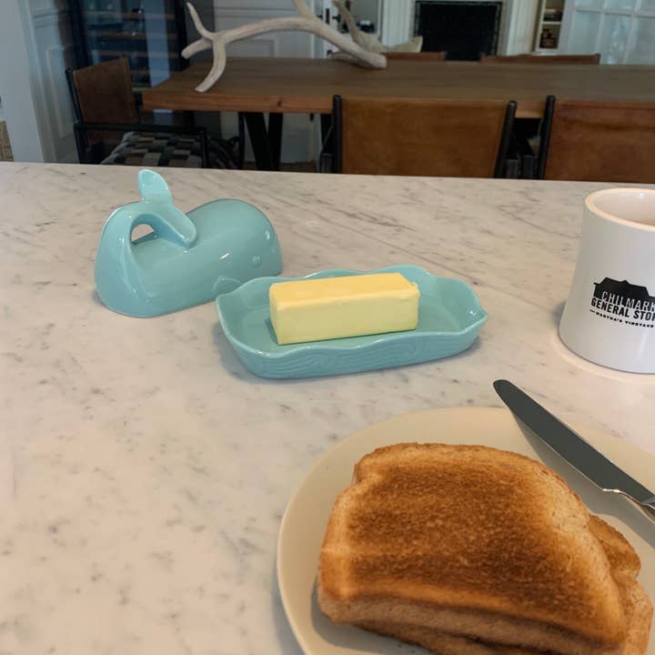Fox Run Brands - Wholesale Butter Dish - Fox Run Ceramic Whale Butter Dish, 4.5" x 7.25" x 4"