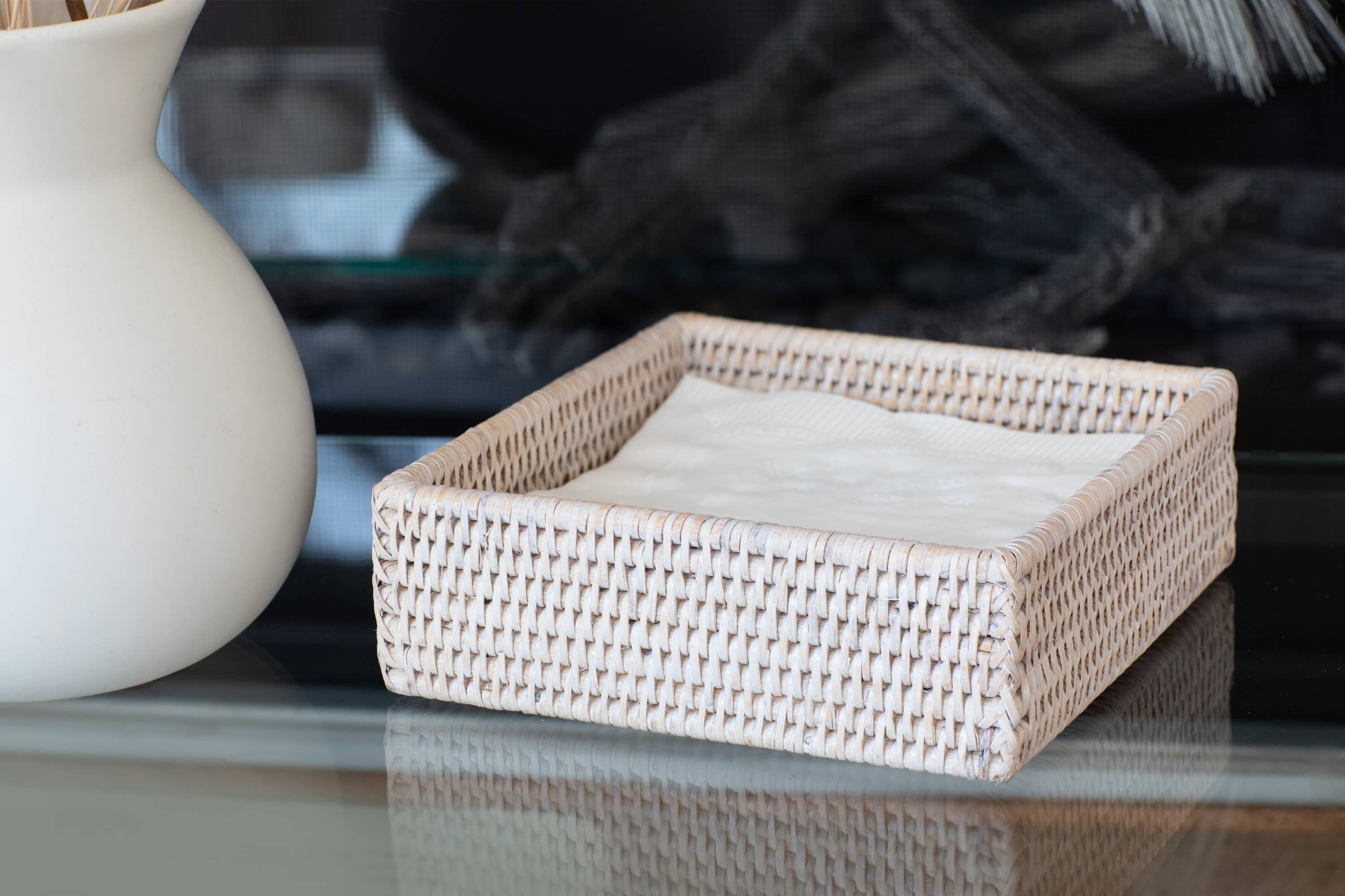 Artifacts Trading Company - Wholesale Napkin Holder - Rattan Luncheon Napkin Holder – Handcrafted Table Accent2