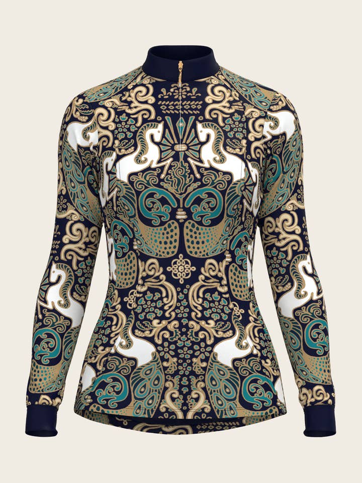 Camisa de sol Mermaid Horses Quarter Zip por atacado de Espoir Equestrian