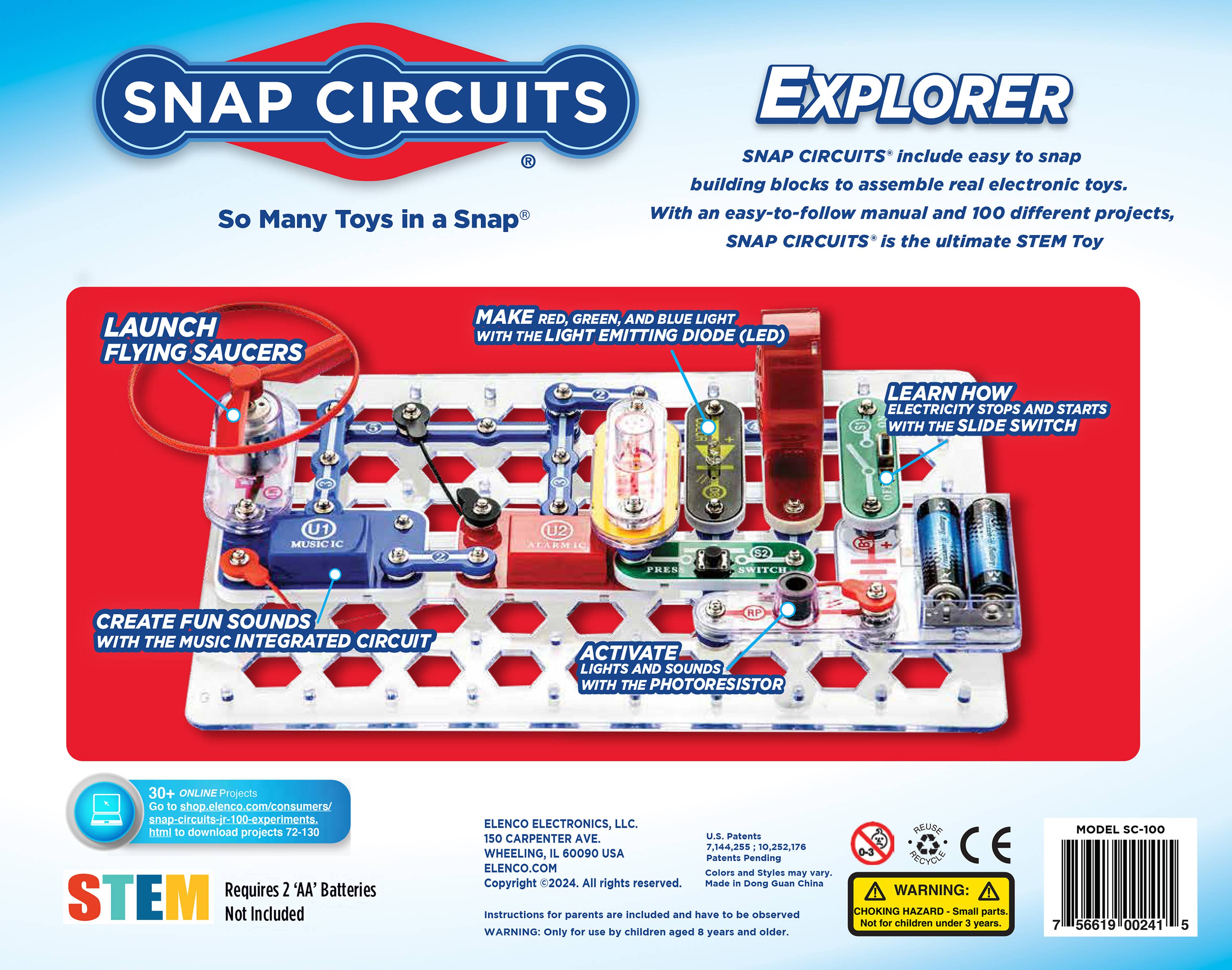 Snap Circuits by Elenco Electronics - Wholesale Electronic Toy - Kids & Baby - Snap Circuits® Explorer 100-In-11