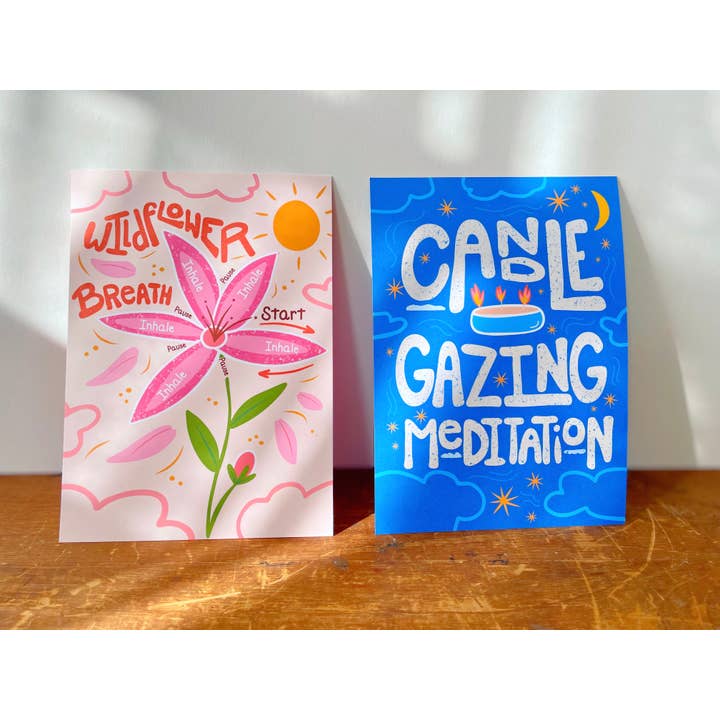 Pack de cartes de méditation illustrées à la main « La paix en toutes saisons » pour la vente par UpRoot Design Studio