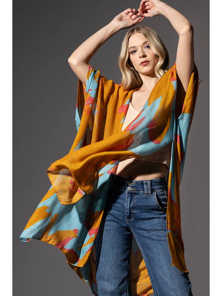 Urbanista - Vente Kimono – femme - Kimono long à imprimé floral ample2