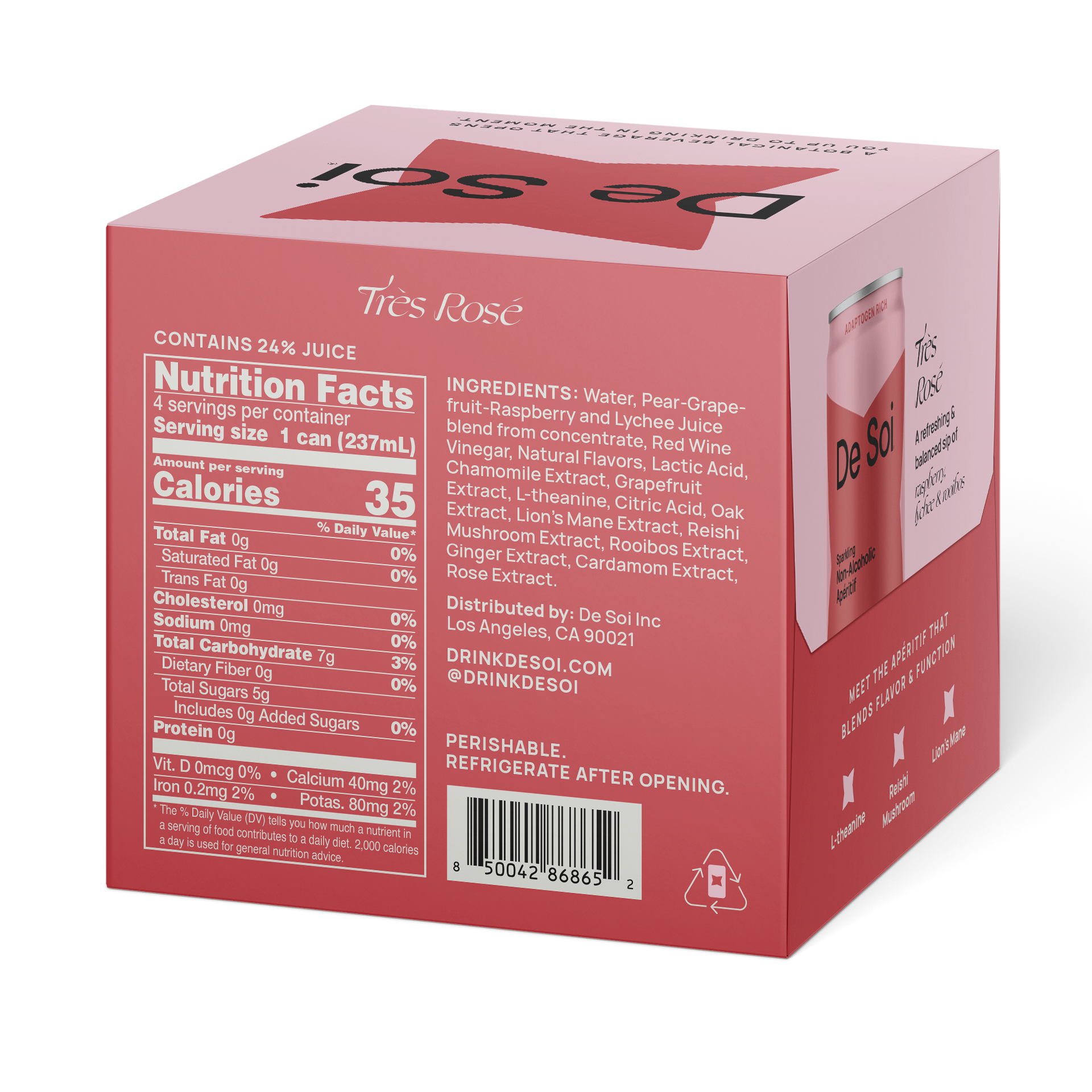 De Soi - Wholesale Non-Alcoholic Aperitif/Mocktail - Très Rosé Cans - Master Case (24pk)1