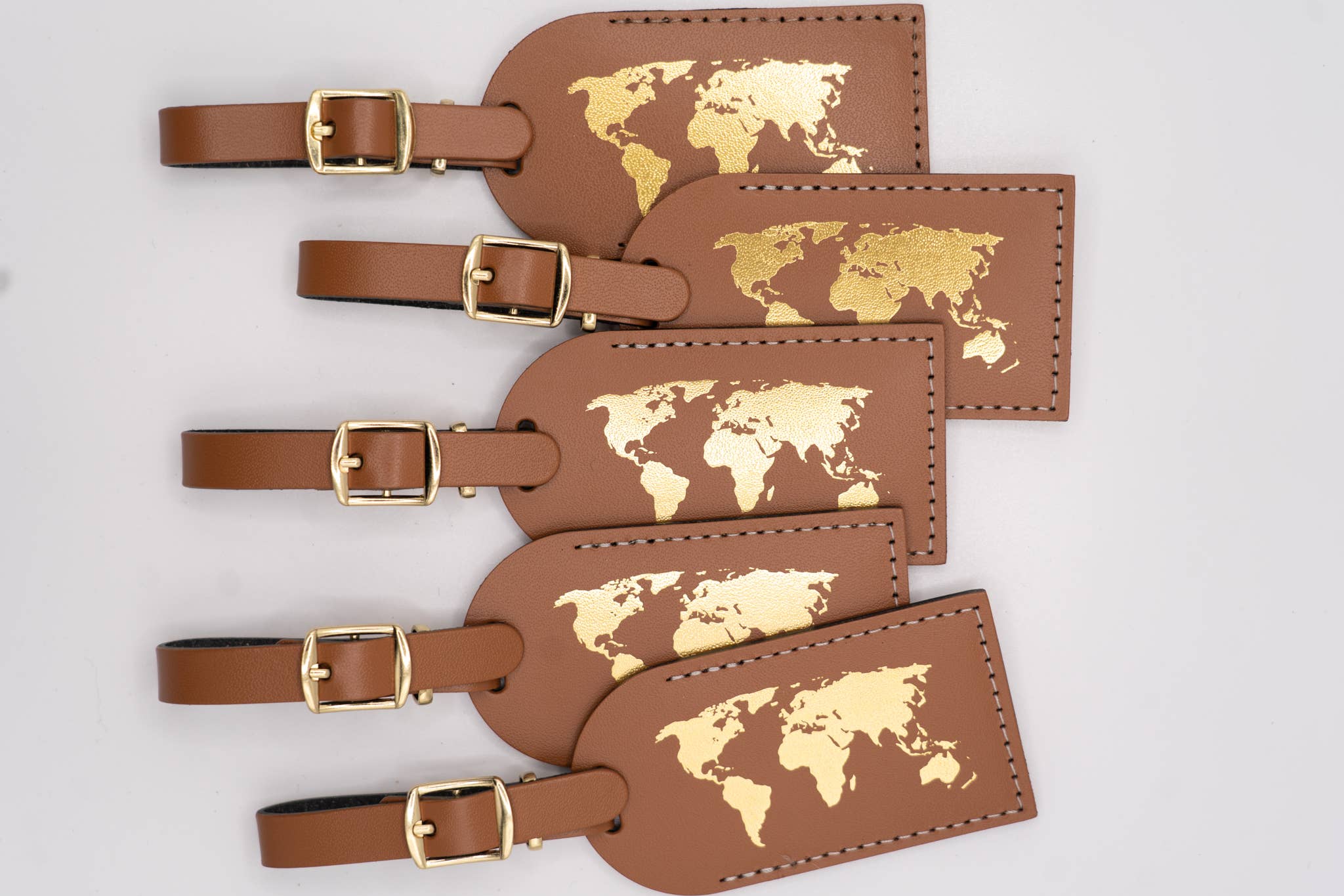 Letter + Leather - Vendita all'ingrosso Targhetta per bagaglio - Etichetta per bagaglio con mappa del mondo, bomboniera per matrimoni o souvenir di viaggio6