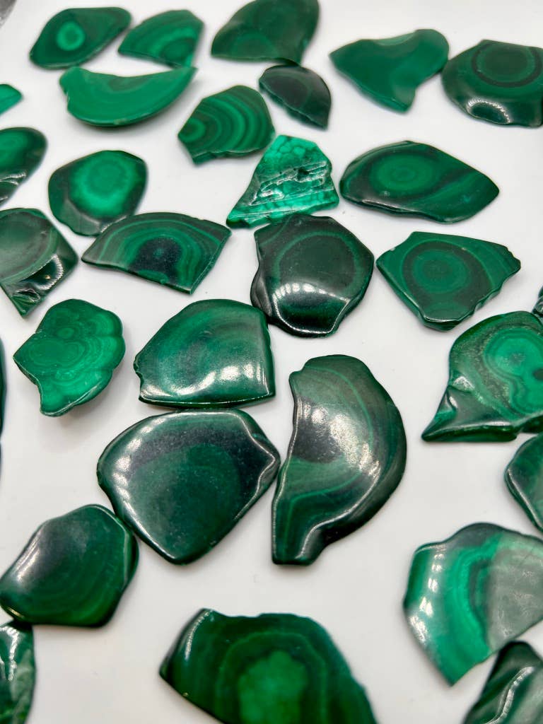 Oils and Auras - Wholesale Crystal Grid - Malachite Slab - Mini Polished Malachite Plate1