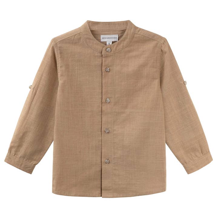 Camisa Leo L/S con botones - Caramelo para venta al por mayor de Designer Kidz