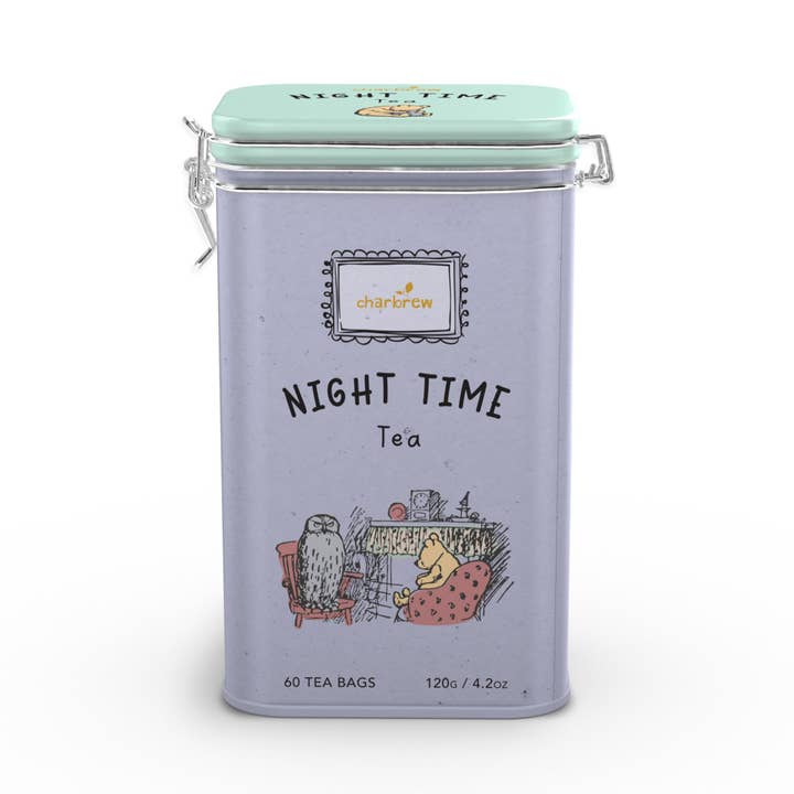 Charbrew Tea & Coffee – wholesale Tea bags – Night Time Winnie Tea Tin – 60 Teabags4