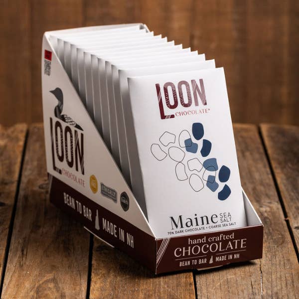 Loon Chocolate - Wholesale Chocolate Bar - Maine Sea Salt Dark Chocolate1