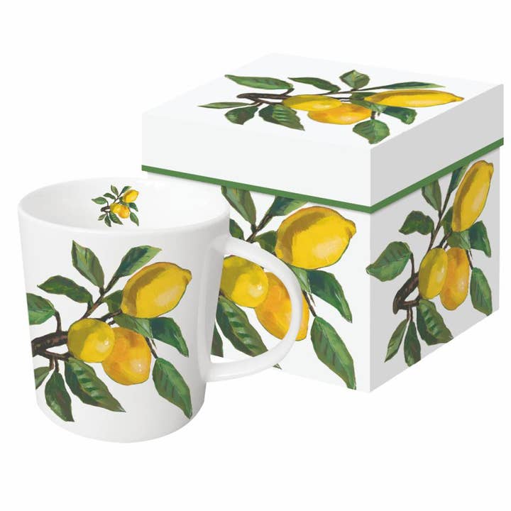 MUG IN GIFT BOX- LEMON MUSEE, WHITE for wholesale by Paperproducts Design • Ambiente