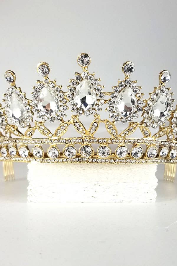 Chicas - Wholesale Tiara - Women's - One Size Fits All Metal Tiara With Jewel Rhinestones HT879-16