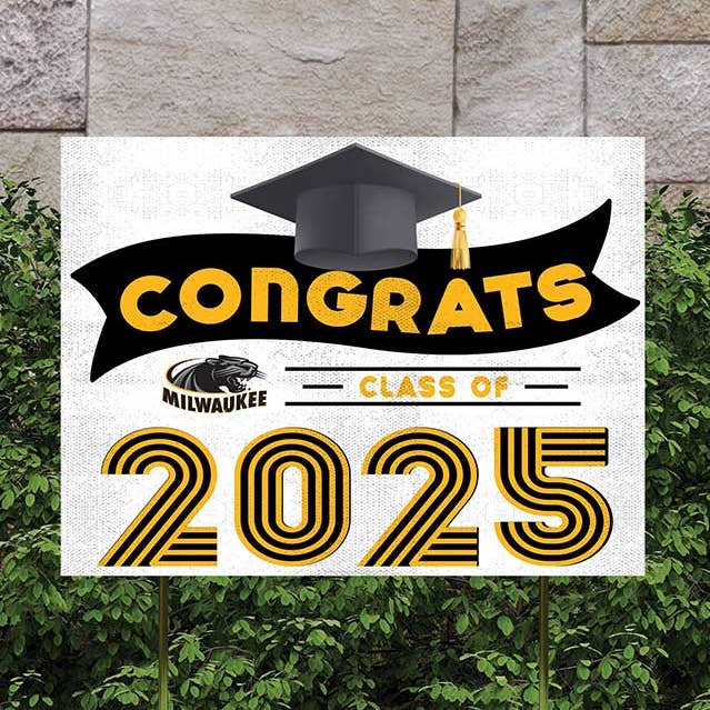 18x24 Wisconsin Milwaukee Panthers Class of 2025 Lawn Sign for wholesale by KH Sports Fan
