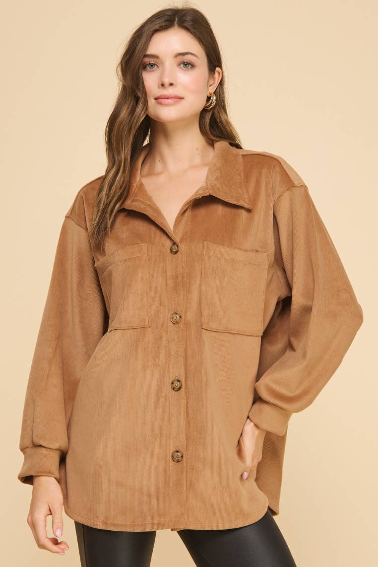 If She Loves - Wholesale Shirt Jacket/Shacket - Women's - ISJK1117 Amicis Lilian Oversized  Shirt4