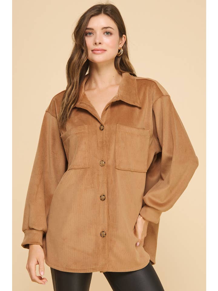 If She Loves - Wholesale Shirt Jacket/Shacket - Women's - ISJK1117 Amicis Lilian Oversized Shirt4