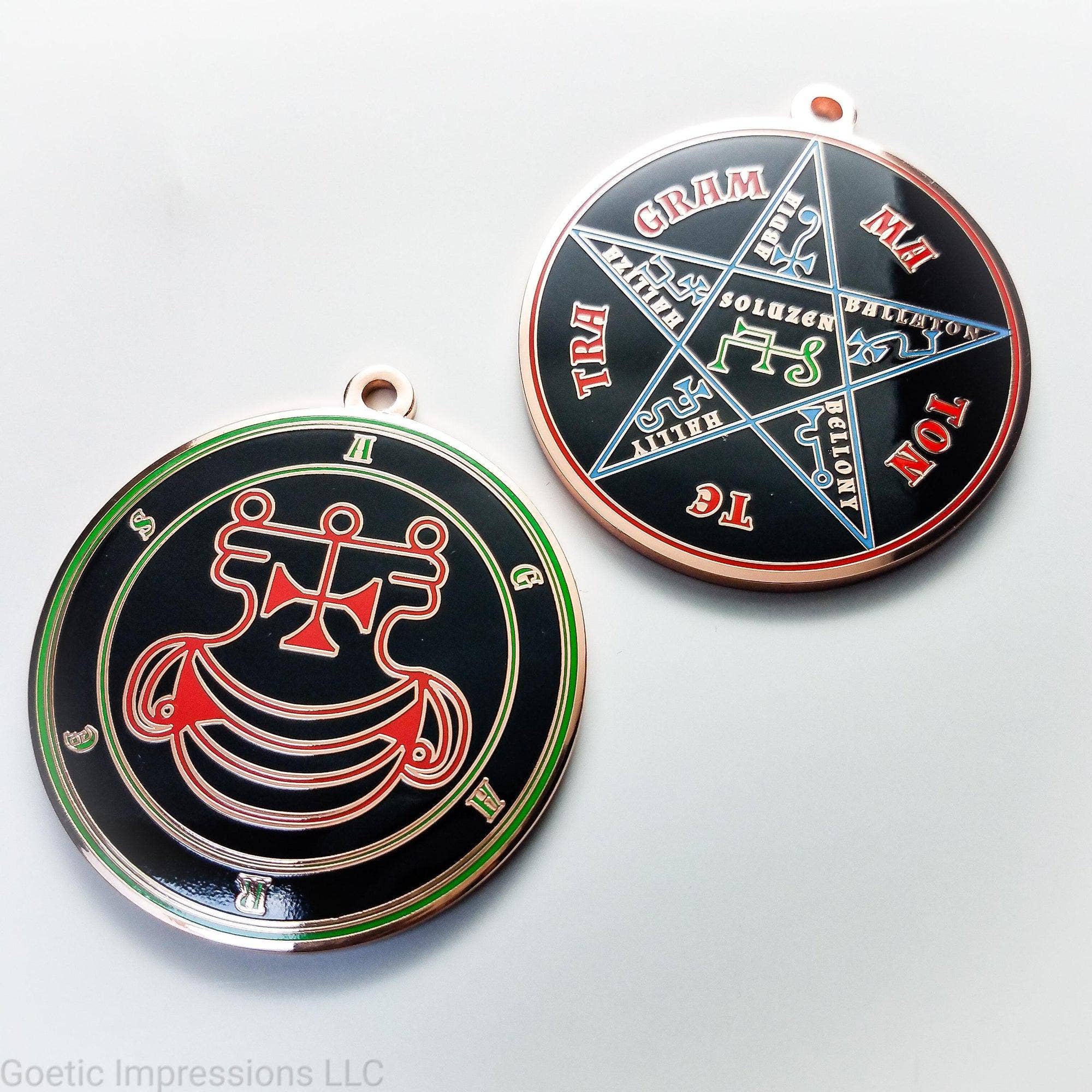 Goetic Impressions - Vente Breloques/médailles personnalisées - Médaillon Sigil d'Agares - Sceau Démoniaque d'Ars Goetia3